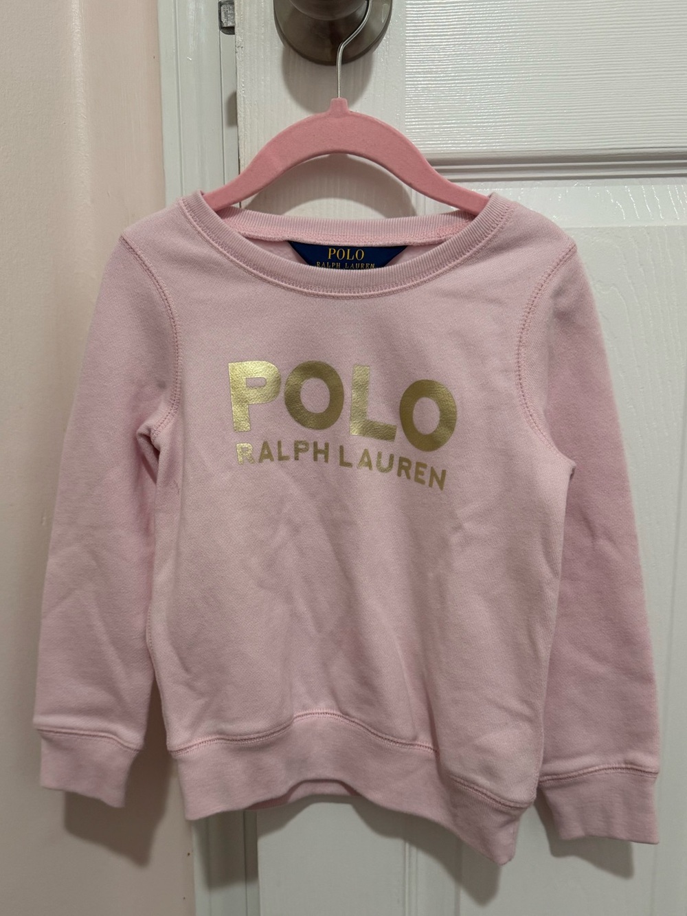 Polo Ralph Lauren Girls 4T Pink Gold Logo Sweatshirt